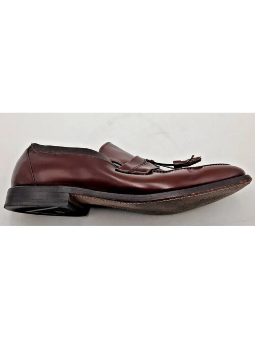 Allen Edmonds Biscayne 8884 11D Burgundy Tassel Loafers Vintage 1980s USA
